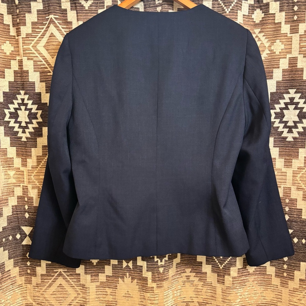 Women’s Isabella Navy Blue Ruffle Blazer Jacket Size 14 - Picture 12 of 16